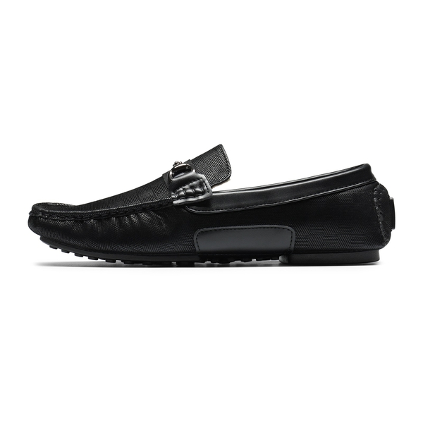 Men's Horsebit Moccasin Loafer Shoes - BLACK - 2